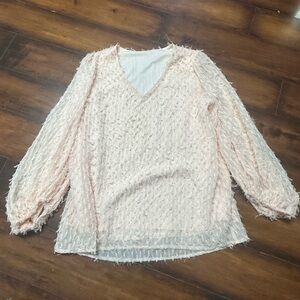 Elegant Cream Textured Women's Top